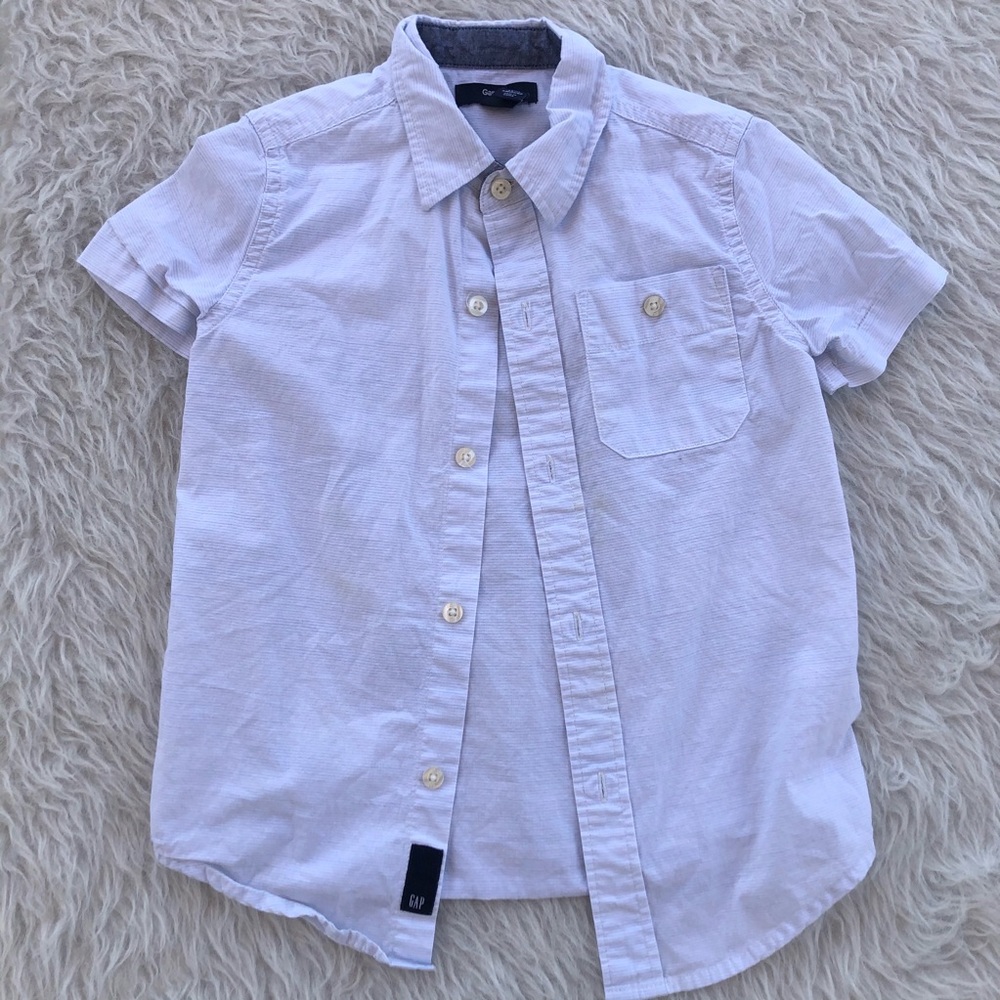{preloved} White&Blue GAP  Pinstriped Button Down